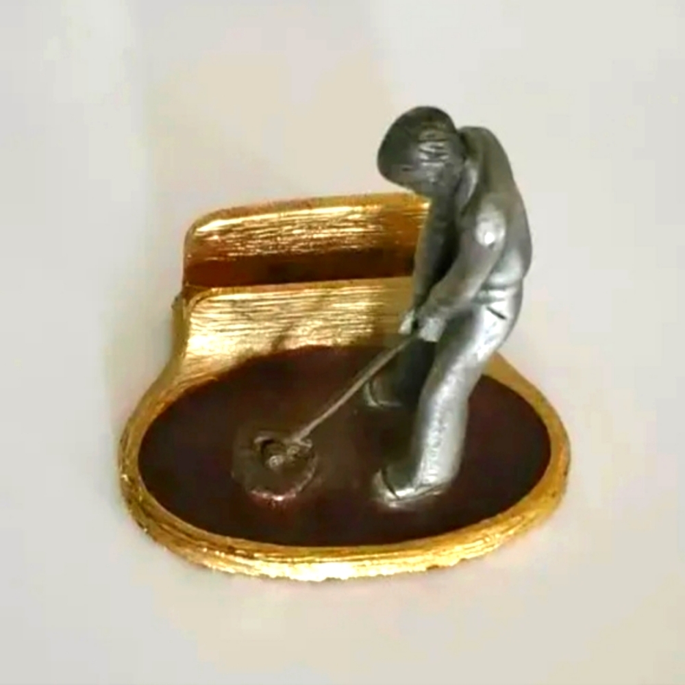Golf Paperweight mail holder Golfer decor Vintage